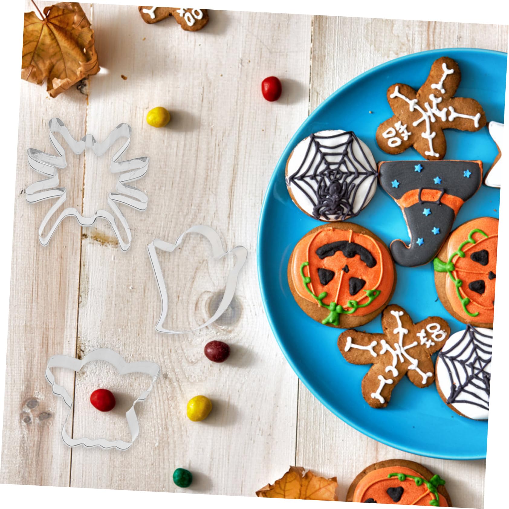 Alipis 60 Stk Backform Plätzchen Im Halloween-stil Halloween-keksform -kekse Ausstecher Mousse-ring Schöner Keksausstecher -backen Hexen-ausstecher Silver Edelstahl 430