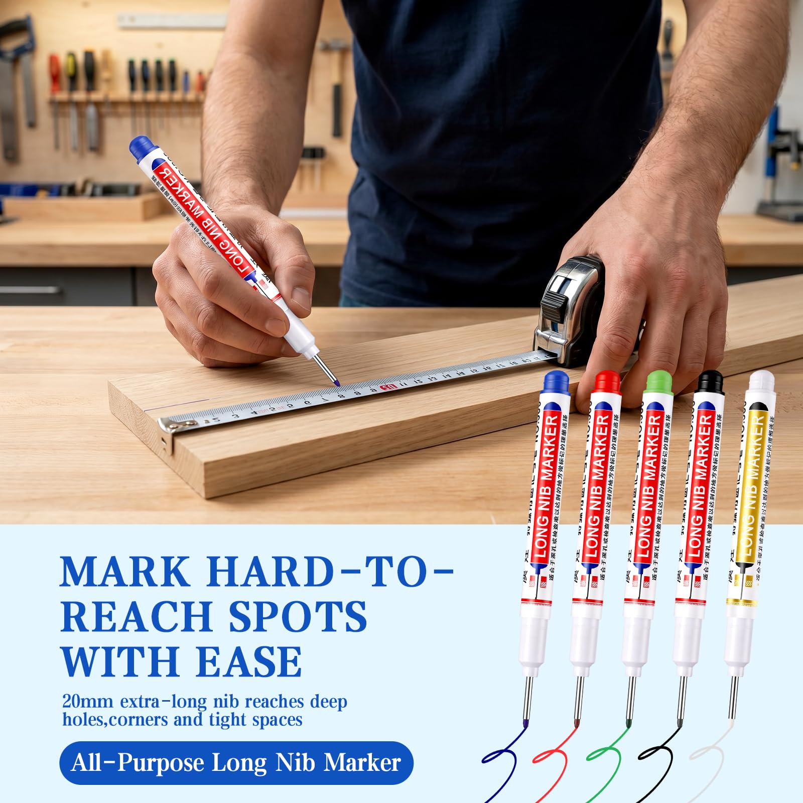 Long Nib Markers - 100 Pack for Deep Marking -6