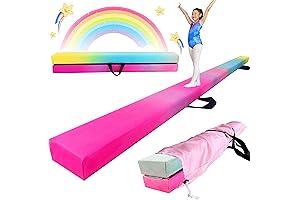 8FT Folding Floor Beam Gymnastics Equipment, Home Wood-Anti-Slip