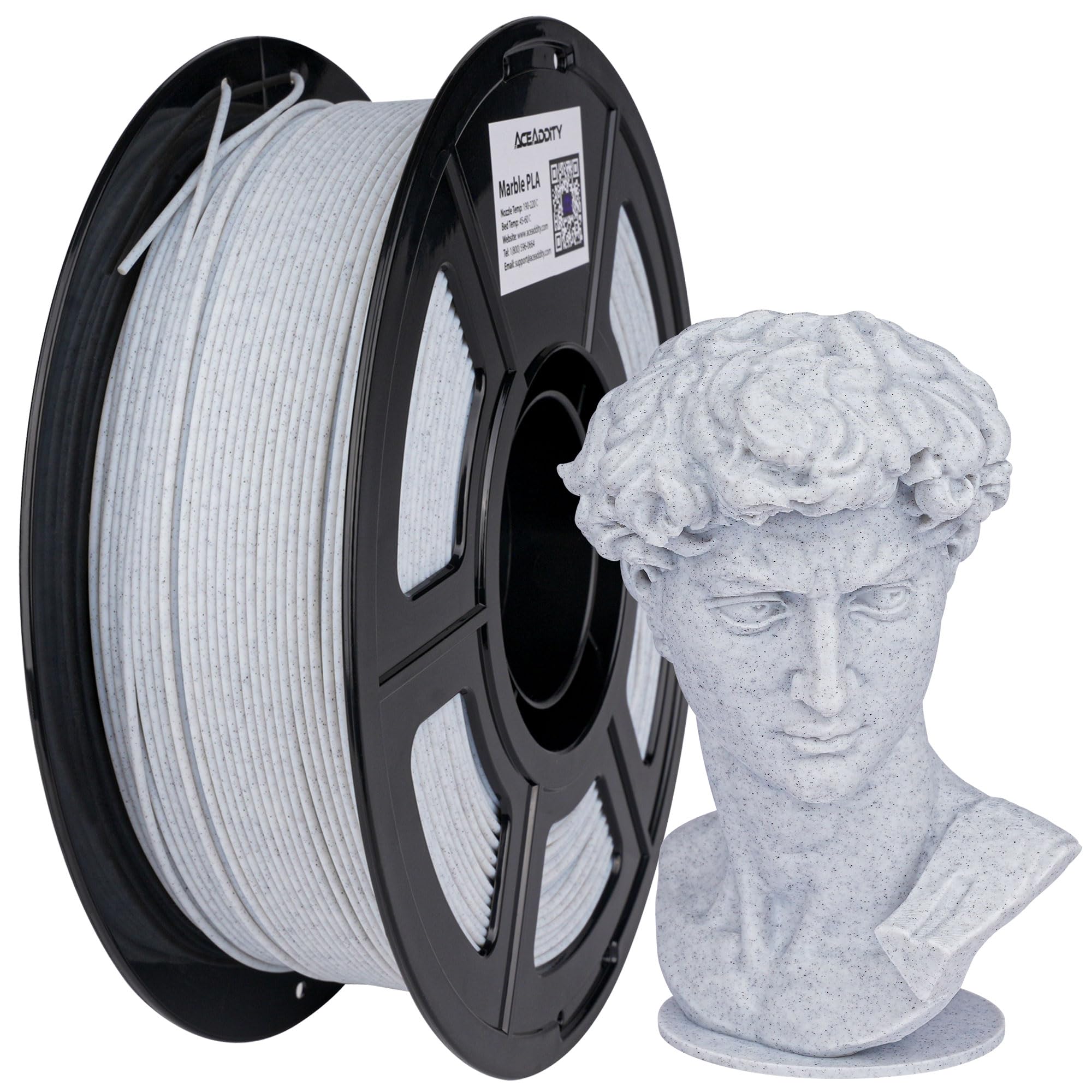 Marble PLA 3D Printer Filament, Stone-Like Texture, Dimensional Accuracy +/- 0.02 mm,1 kg Spool, 1.75 mm