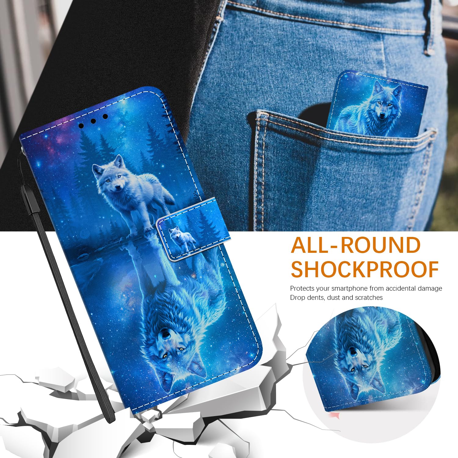 Etui portfelowe na telefon Samsung Galaxy A52 5G / A52 4G / A52s 5G, skórzane etui na telefon z klapką, etui ochronne z uchwytem na karty, magnetyczne zamknięcie, podpórka, odporne na wstrząsy