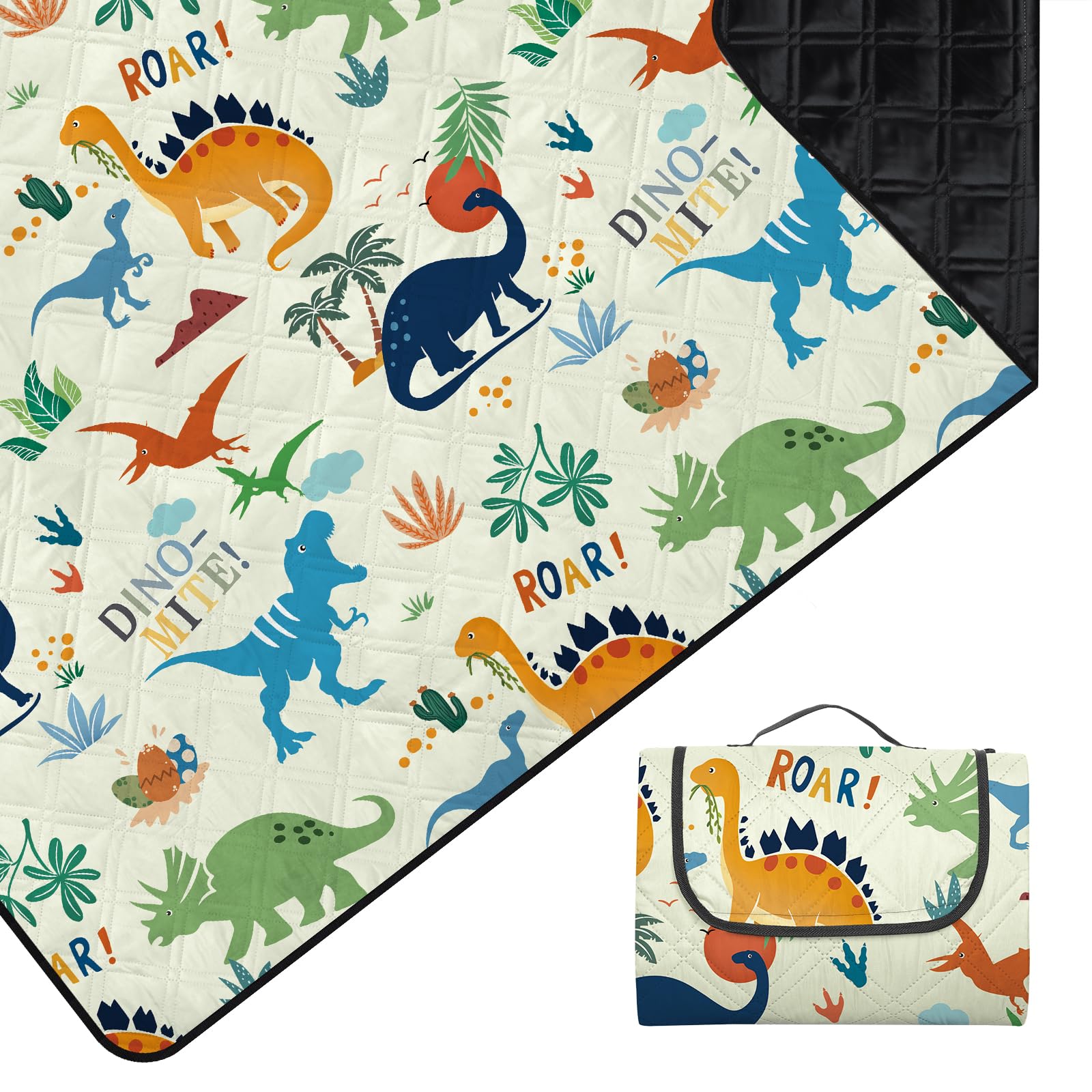 Manta de picnic impermeable de 200 x 200 cm, lavable a máquina, para familias y niños, grande, acolchada, alfombra de picnic al aire libre, a prueba de arena, para camping, playa, jardín