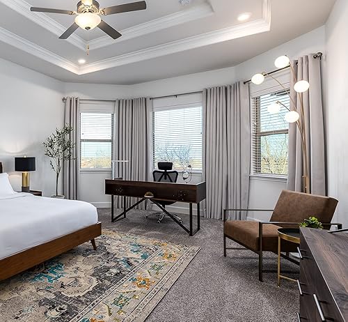 Miniatura 6 de Ikiriska Cortina de lino 100% opaca extra larga (1 panel). Tela gruesa con aislamiento térmico. Blanco hueso, beige y gris crema, hecha a medida de