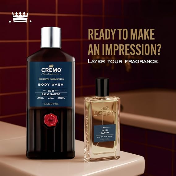 CREMO Palo Santo Body Wash for Men - Woody & Warm - 473ml
