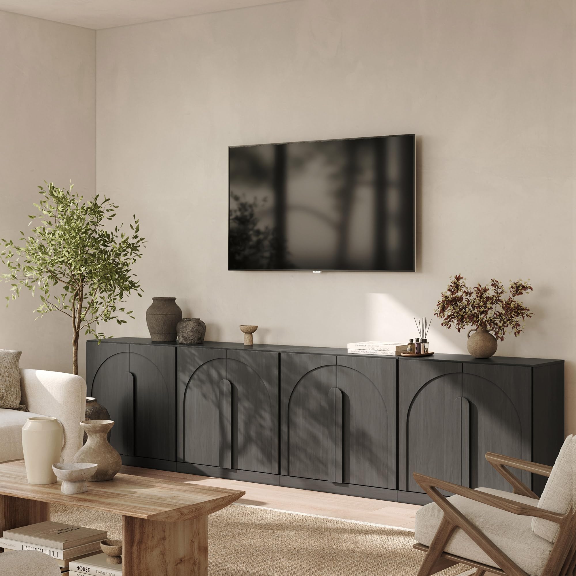 BELLEZE Bijou Set of 4 31.5" TV Stand &amp; Entertainment Centers - Ebony