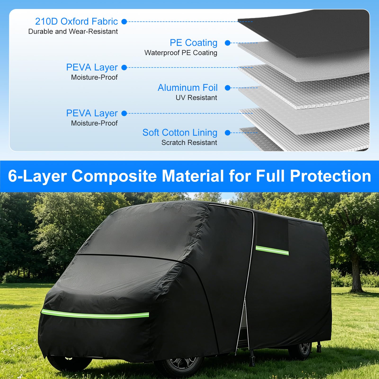 Funda Coche Exterior Compatible con Fiat Ducato 2006-2024 L2H2 Van, Funda para Coche Exterior, Protección Todo Tiempo, Impermeable, Aislante Térmico y Reflectante UV, con Correas Antiviento, Bolsa