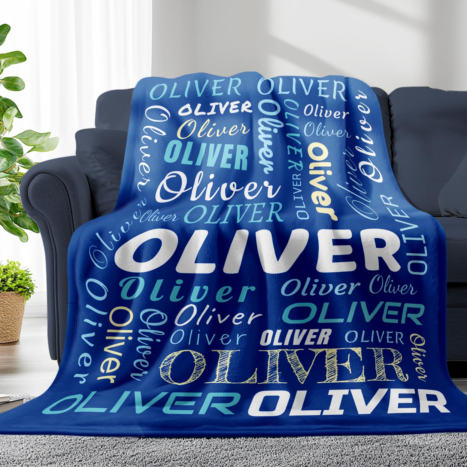 Lifemaison Personalised blanket with Name for Adults Kids Baby,Customised Name Throw Blanket,Personalised Flannel name blankets for Christmas Birthday Valentines,Customised Blanket for Family,Lovers