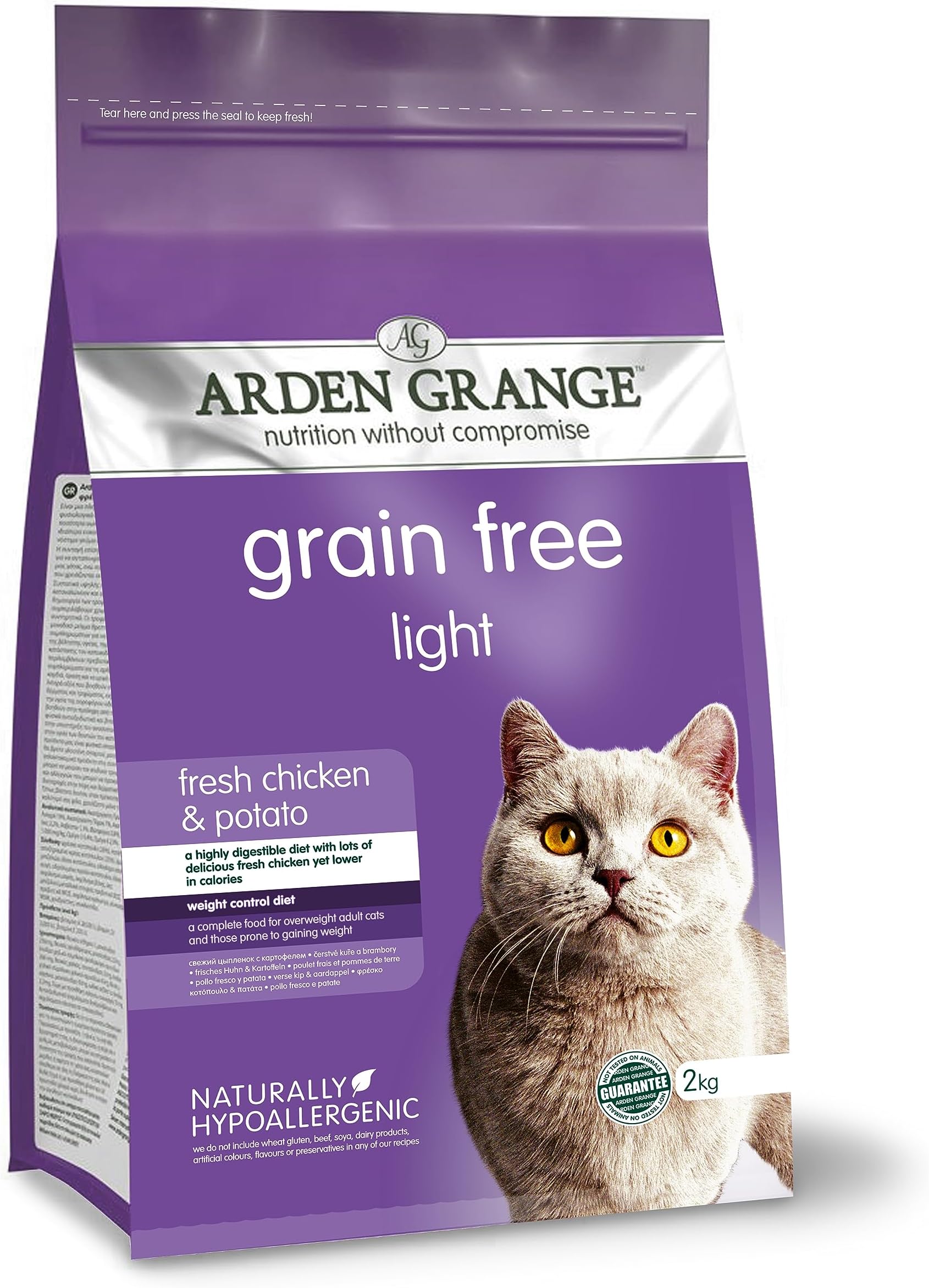 Grain Free Adult Light Fresh Chicken & Potato Dry Cat Food - 2KG