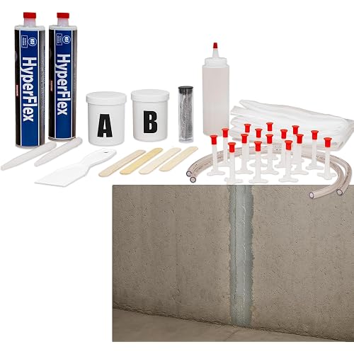 Fernco 10 ft Basement and Foundation Wall Crack Repair Kit Leak Stop and Radon Gas Protection Pro Kit