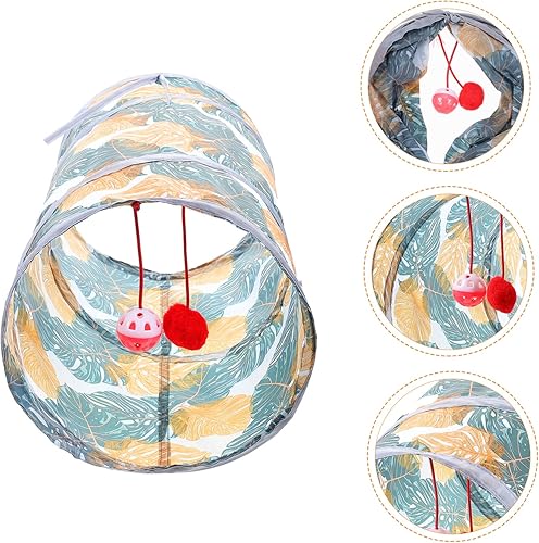 Miniatura 8 de POPETPOP 3 piezas de túnel de mascotas plegable para gatos, juguetes interactivos para gatos, túnel de cama, accesorios de conejo para conejos,