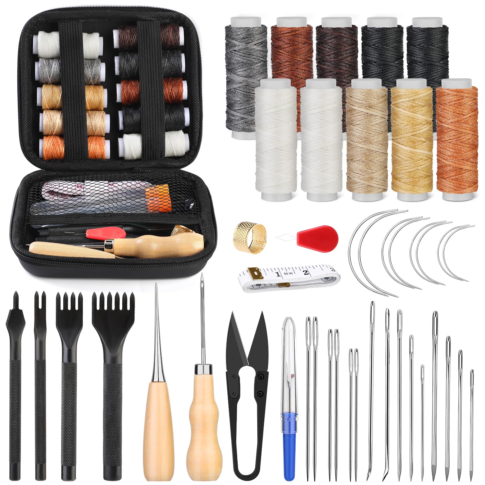 Kit De Costura Profesional - Incluye Hilo, Agujas, Cinta, Elástico Y Herramientas, 45m, Para Reparaciones