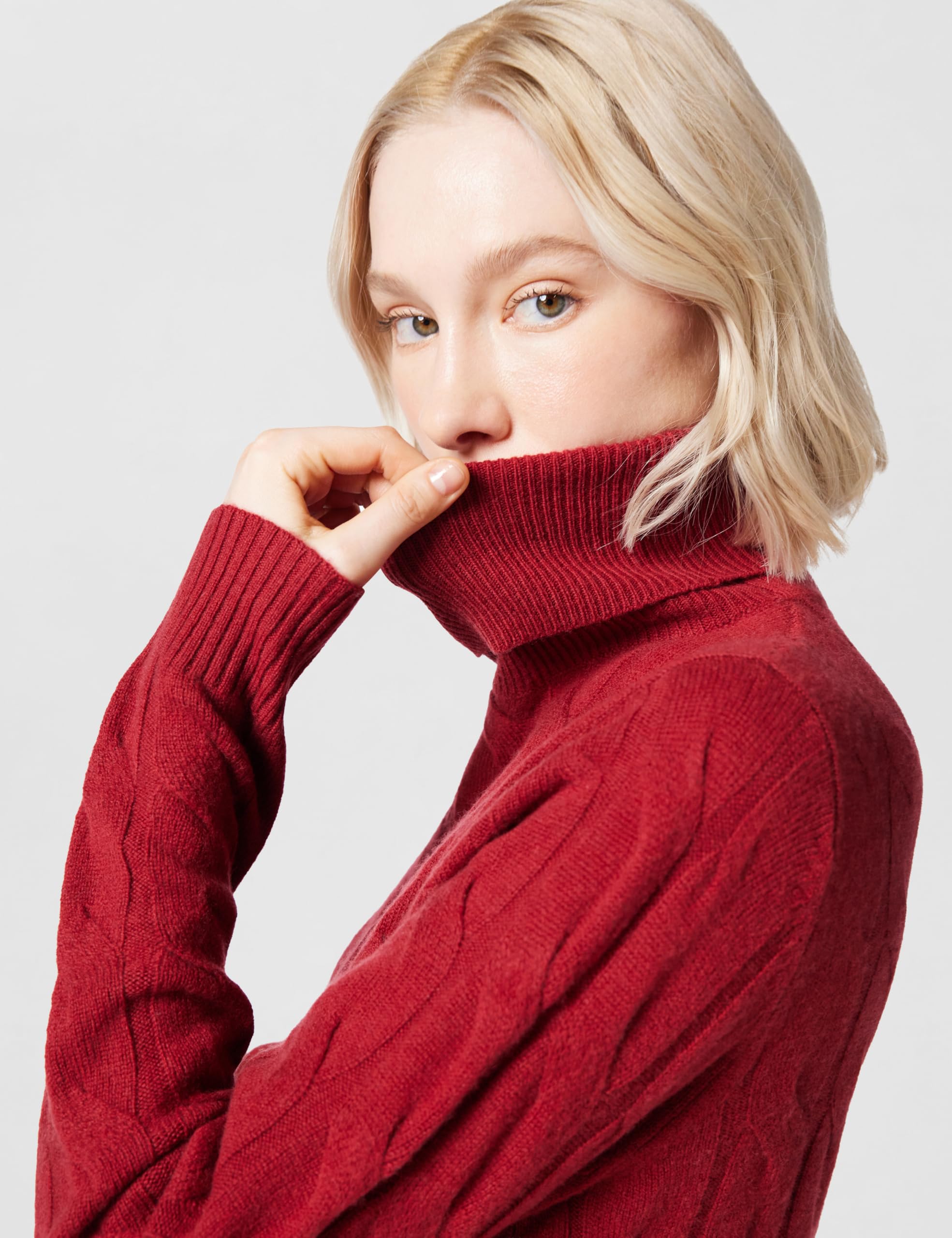 Tommy Hilfiger Damen Pullover-Kleid Soft Wool Cable mit Rollkragen