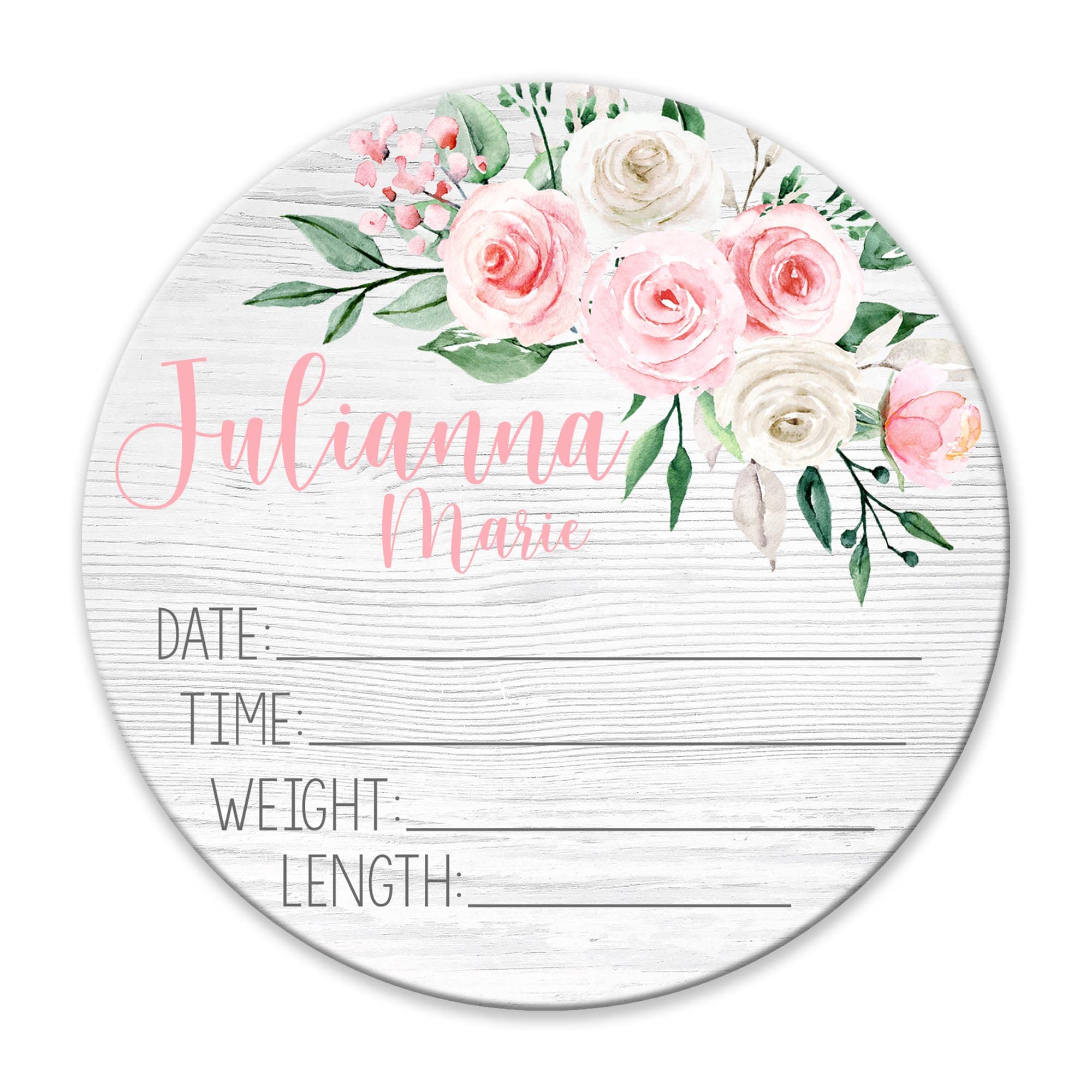 Birth Stat Sign Personalized for Newborn Baby, Floral Birth Stat Sign, Crib & Nursery Decor, Photography Prop, Baby Shower Gifts, Gender Reveal, Pregnancy Announcement, The Little Blue Lion®