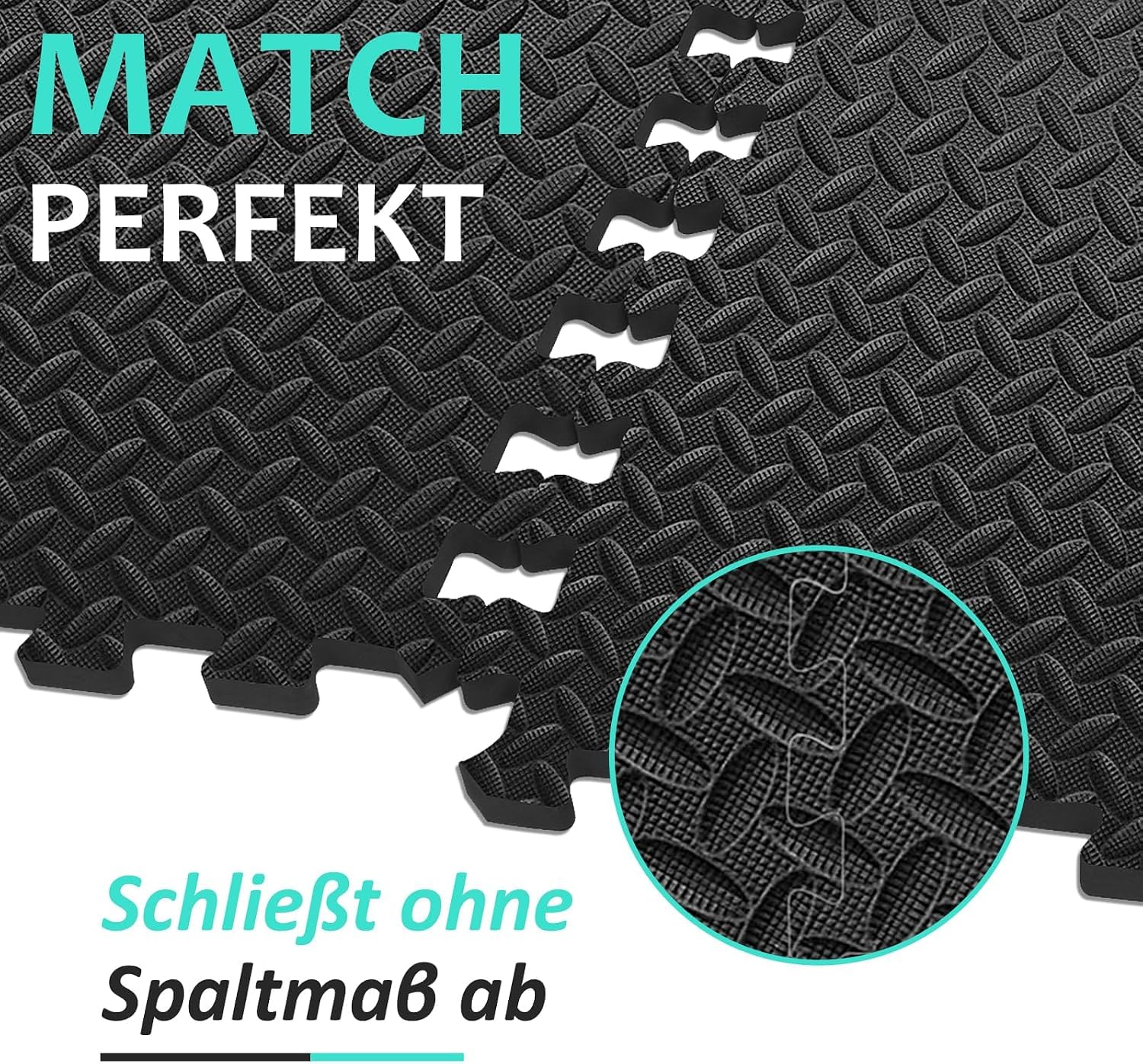 Tapis de protection du sol, ensemble de fitness [61 x 61 cm], tapis de puzzle 12/24/48, tapis de sport EVA, tapis de fitness, antidérapant, épaisseur du tapis de gymnastique 10 mm, tapis de sol pour