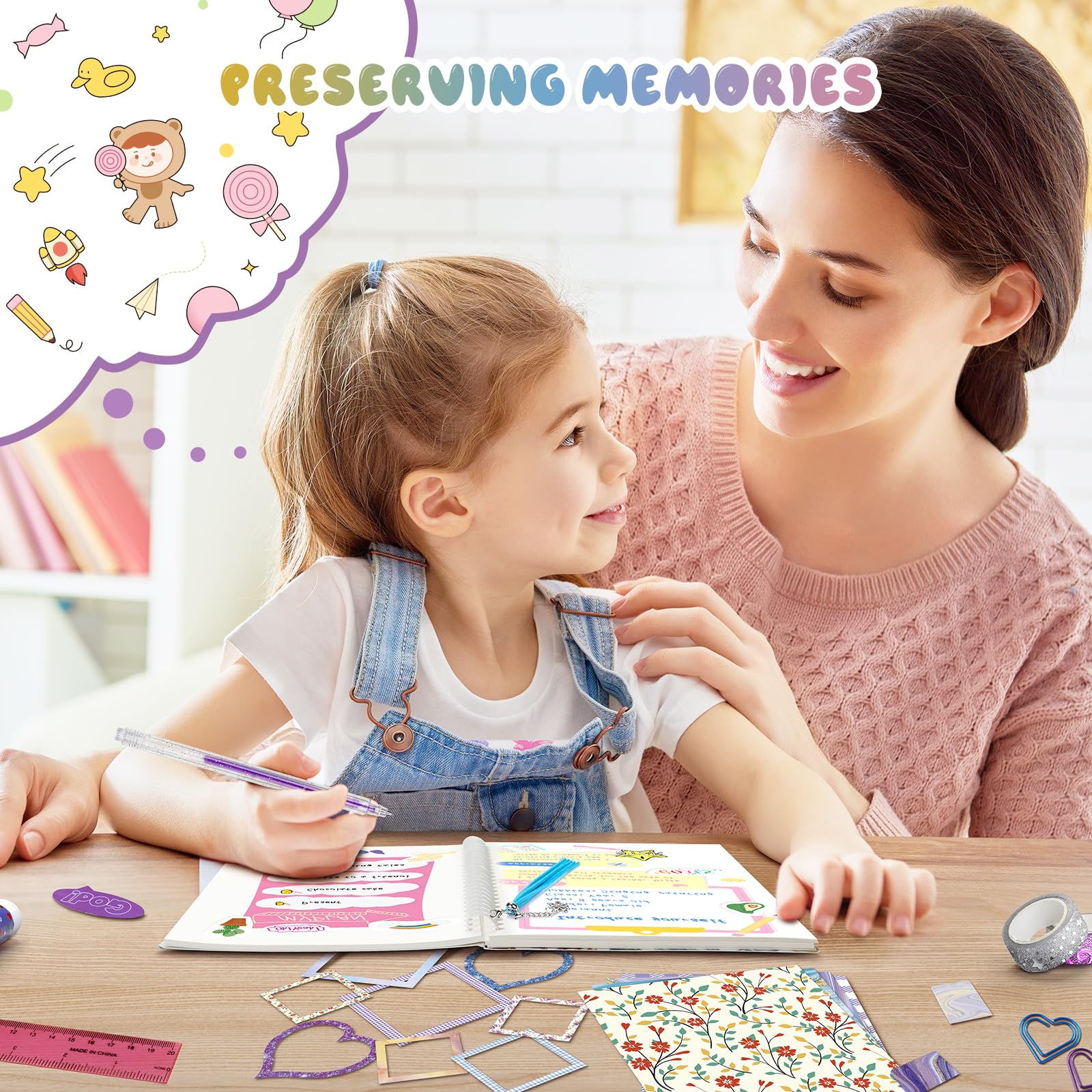 PERRYHOME 2-Pack DIY Journal Kit for Girls - 200+Pcs Journal Set for Tween & Teen Girls, Journaling Art & Crafts Kits, Christmas Gifts for 8 9 10 11 12 13 14 Year Old Girl,Scrapbook&Diary Supplies Set