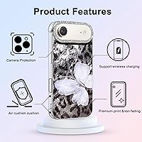 Vista 409 de I-MGAE-IN-AR - Funda diseñada para iPhone 12 y 12 Pro, diseño de mariposa plateada brillante, funda protectora de poliuretano termoplástico, suave