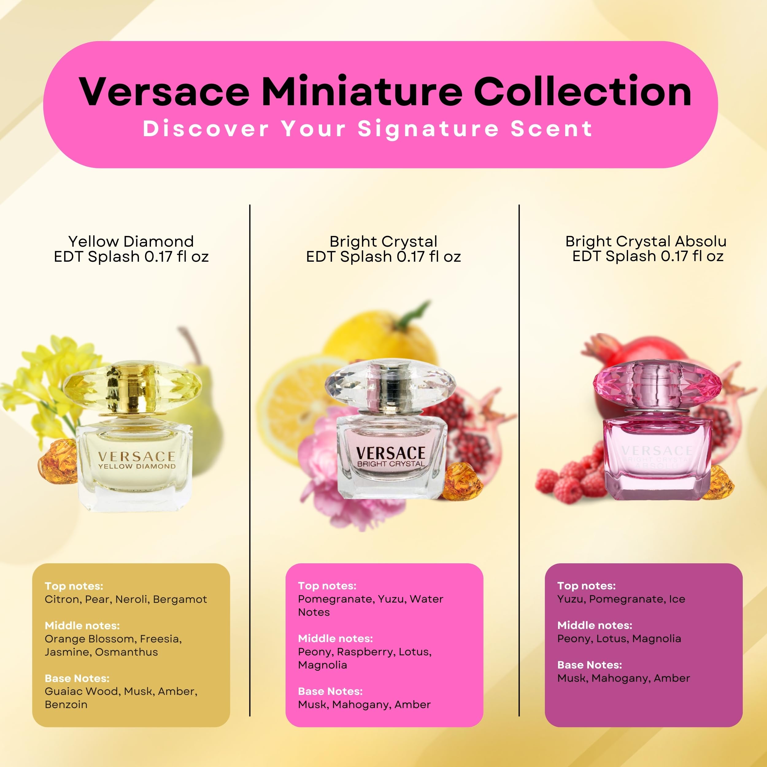 Amazon.com : Versace 3-piece Miniatures Fragrance Collection
