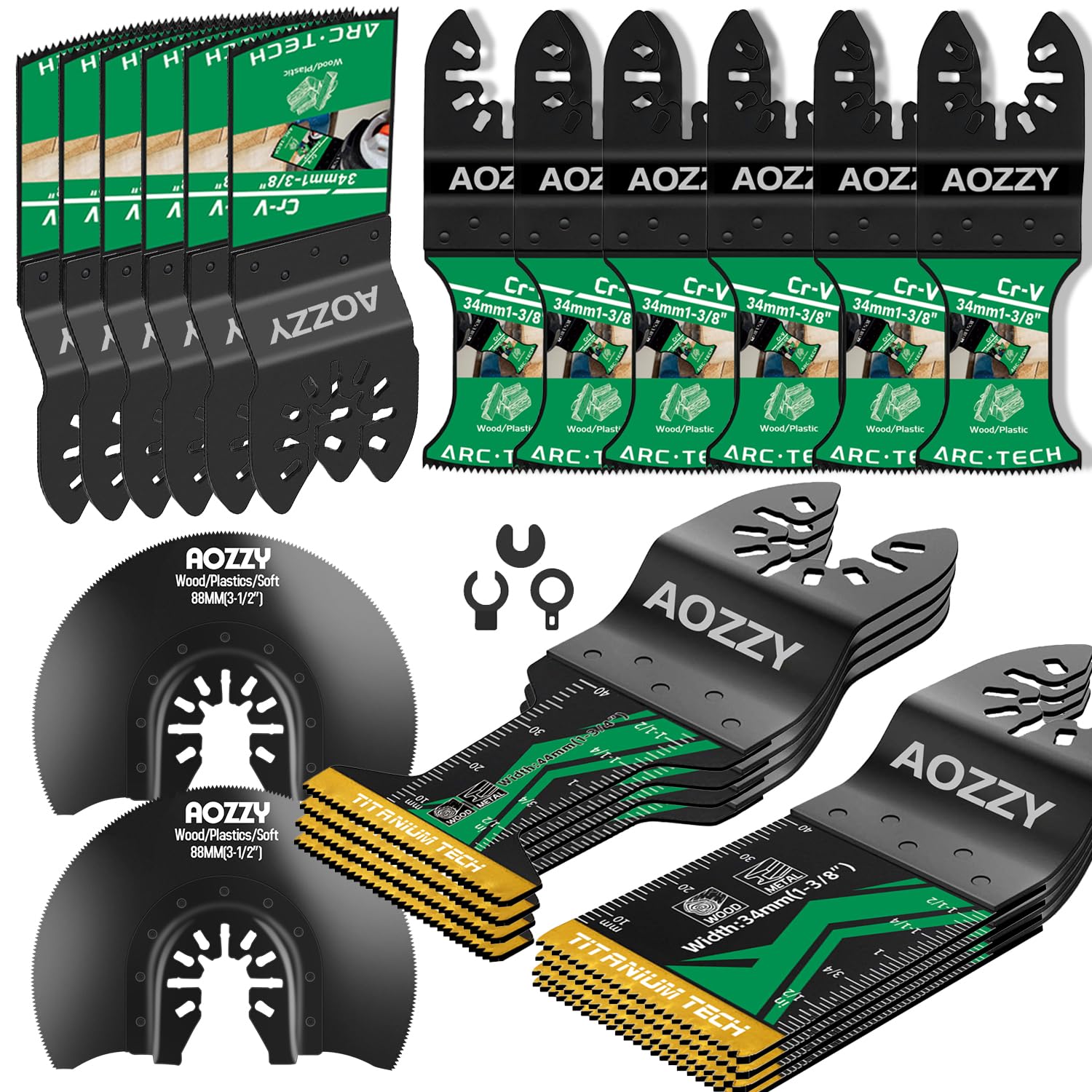 25PCS Multi Tool Blade Kit for Attaching Oscillating Tool,5 Oscillating Saw Blade Types for Cutting Metal Wood