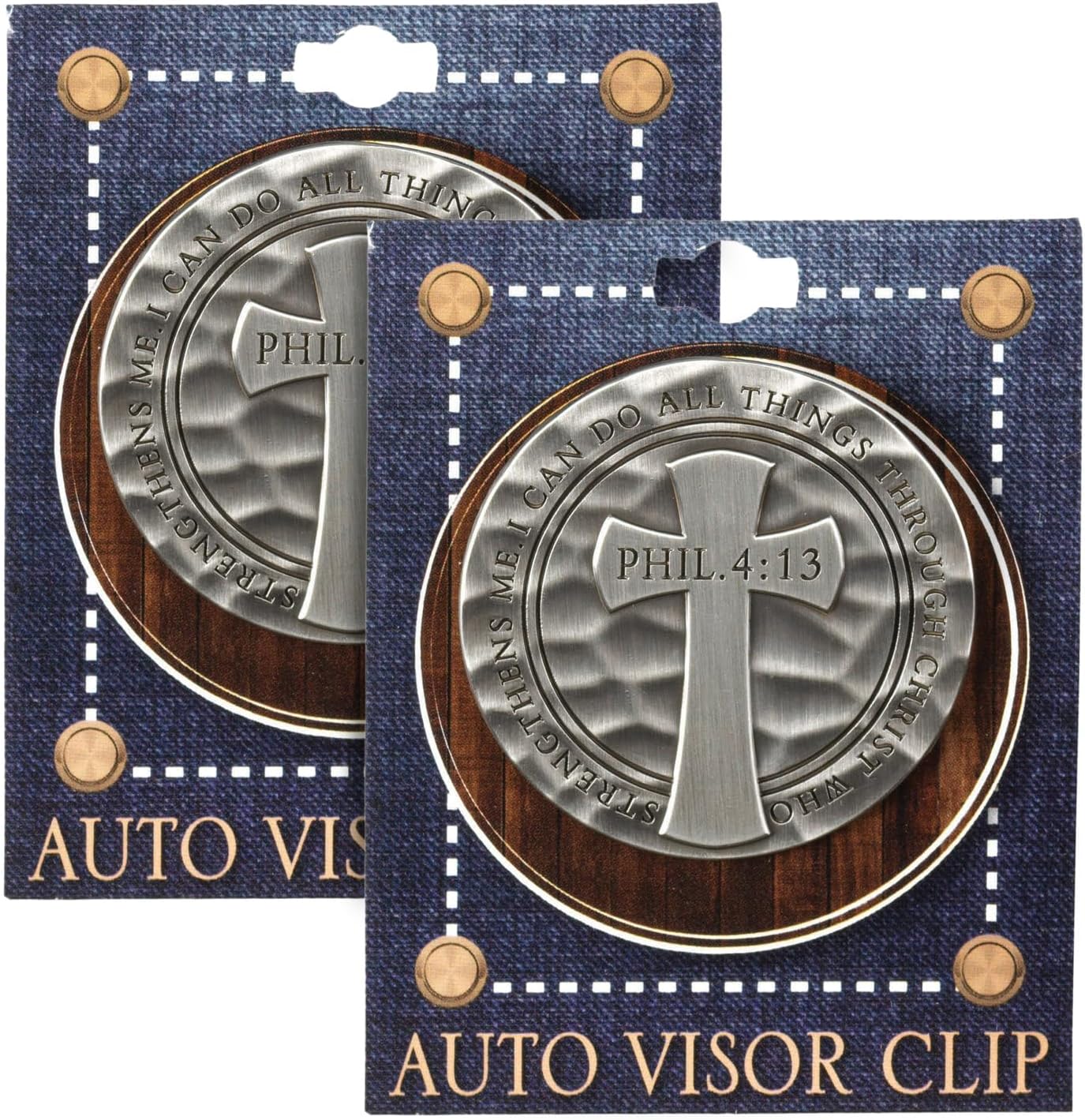 Dicksons Armor of God, Shield Shaped, Silver Toned 2 x 2 inch Zinc Alloy Epoxy, Inspirational, for Car, Vehicle, Truck, Van, Travel, On-the-Go Reminder, Auto Visor with Easy Clip, Single