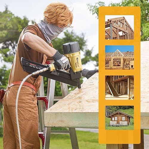 Miniatura 4 de KingOu NR3490 - Clavadora de aluminio con cabeza recortada de 34 grados de 3-12 pulgadas con 200 clavos
