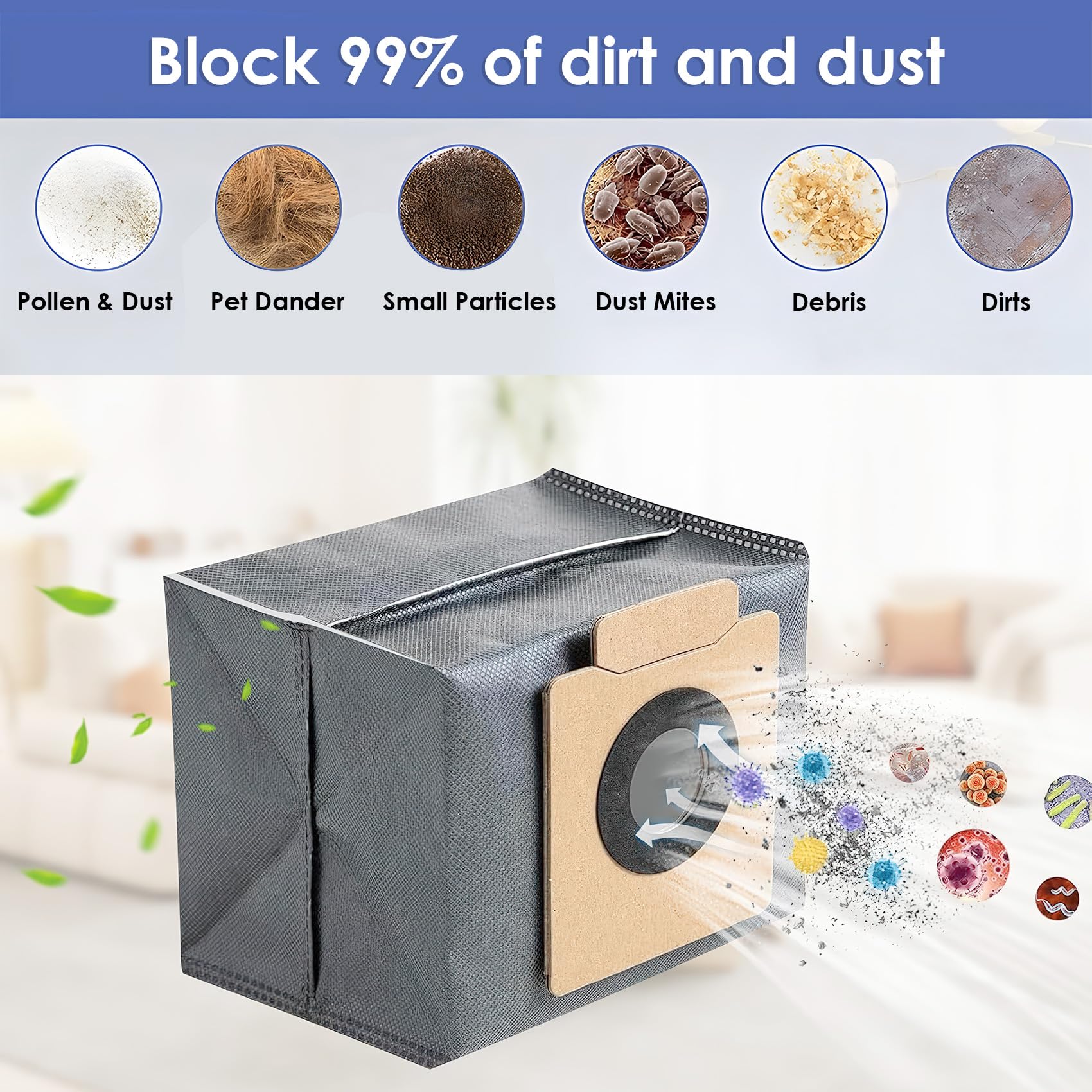 Paquete de 16 bolsas de polvo para aspiradoras Eufy Clean X8/X8 Pro/X10 Pro Omni Robot, estación autovaciada, bolsas de repuesto desechables de gran capacidad