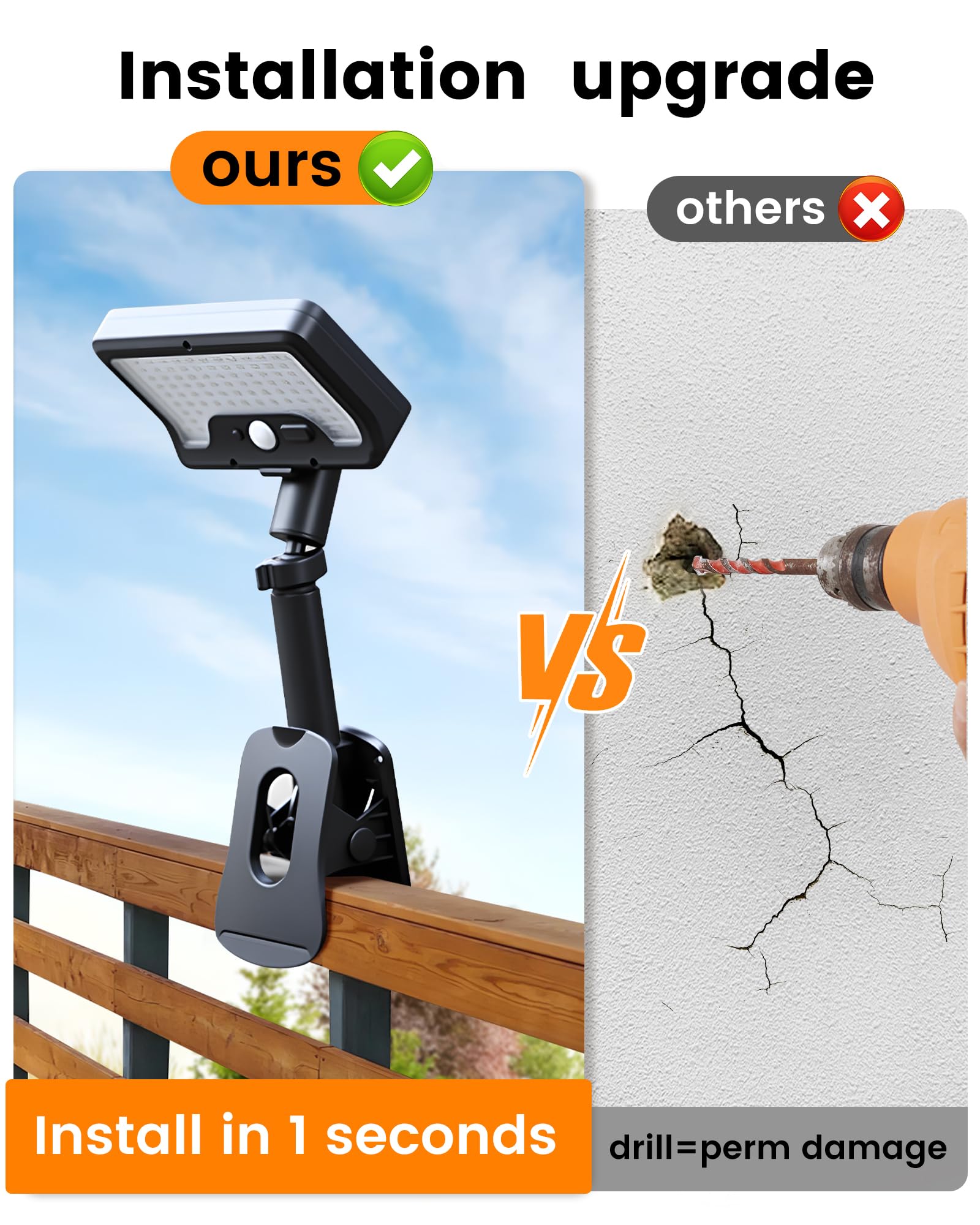 Snapklik.com : Thumok Clip On Solar Lights Outdoor, Motion Sensor Outdoor  Lights, 92 LEDs 600LM Solar Fence Lights Outdoor,360Rotatable Adjustable Solar  Lights For Chain Link Fence,Deck, Gutter,Camping