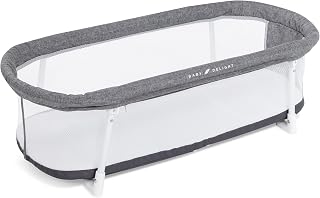 BabyDelight Snuggle Nest Portable Bassinet for Newborns 0-5 Months - Breathable Mesh, Foldable Travel Bed, Charcoal Tweed