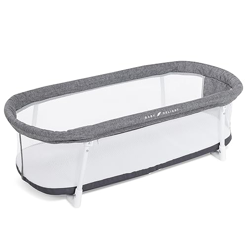 Baby Delight Cuna Snuggle Nest, cama portátil para bebés de 0 a 5 meses, tweed carbón