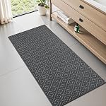 TCHDIO Chenille Tapis de bain Super Absorbant Tapis de salle de bain Non Slip Rubber Tapis de baignoire à l'appui pour salle de bains rapide Dry Salle de bain Rug Machine lavable Rug mince Fit Sous Porte, Douche, Baignoire, 17"X 28"Grey