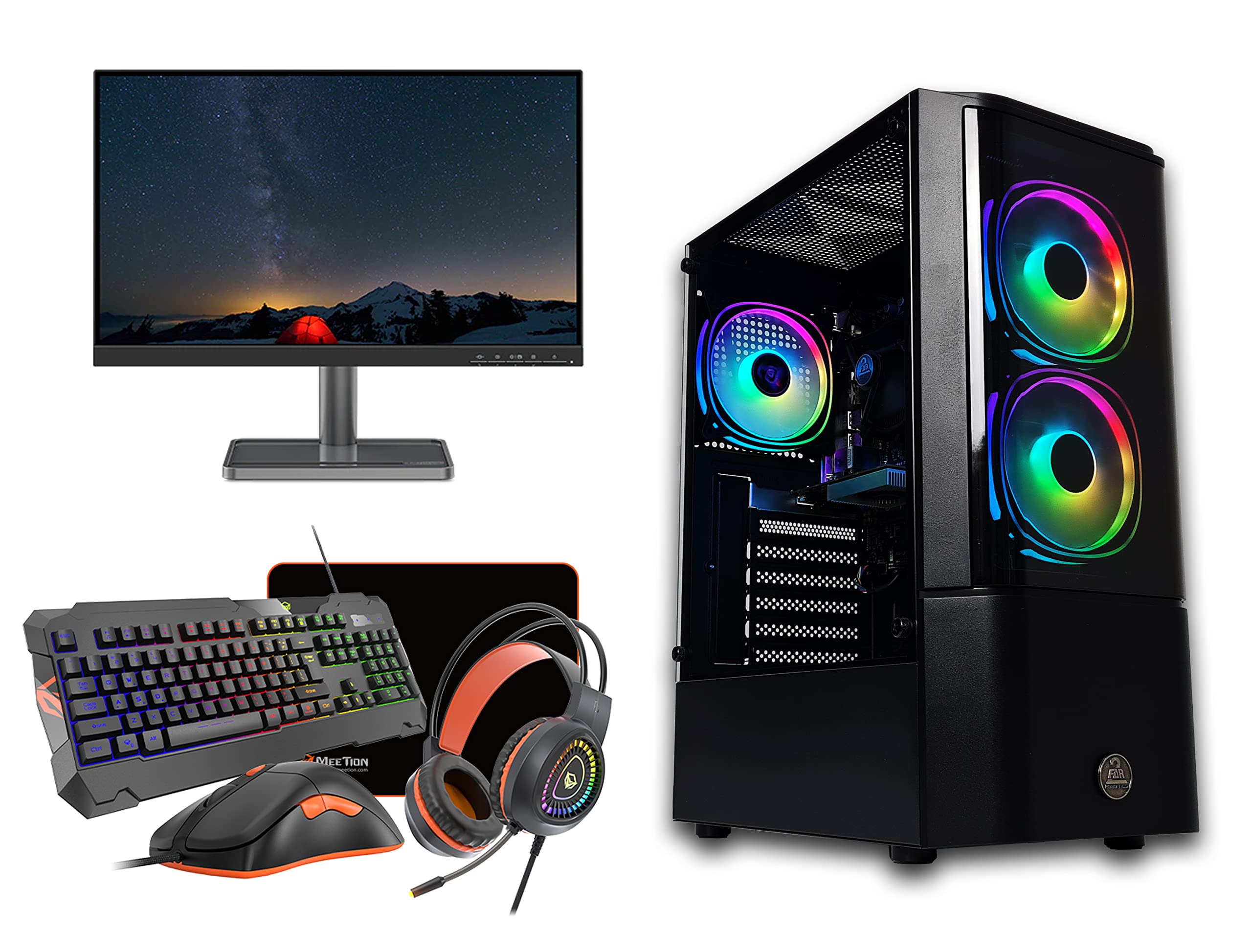 Buy 2FR Complete Starter Gaming Computer PC Desktop, 22inch Monitor, Keyboard, Mouse, Headphone