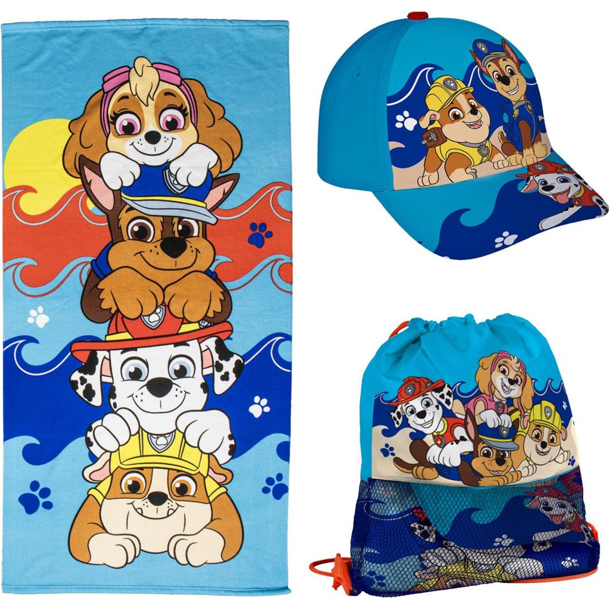 CERDÁ LIFE'S LITTLE MOMENTS Paw Patrol Towel Set with Pouch - Fluffy Bath Towel & Storage Bag for Little Fans