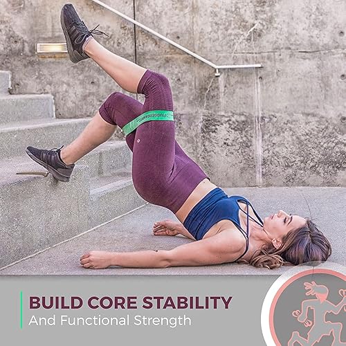 Miniatura 6 de Rubberbanditz Bandas extra gruesas para glúteos y piernas  Incluye guía electrónica para mujeres  Mini banda de ejercicio de bucle que engancha