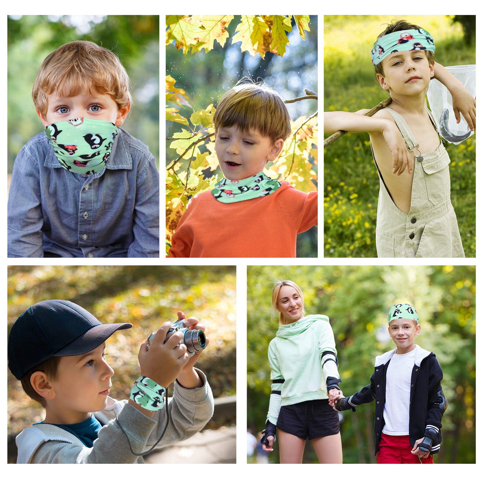 KATELUO Bandana Multifonction Hiver Enfants, Bandana Multifonctions Couvre-Chef, Cache Cou Bandana, Respirable Cache-Cou, Multifonction Bandana pour Garçons Filles Ski Raves Cyclisme Moto Raves