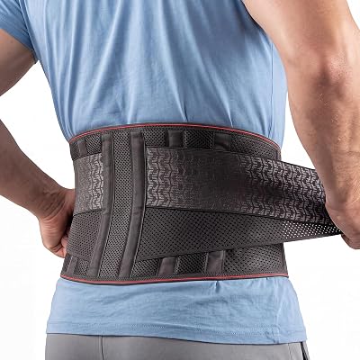 Back Brace for Lower Back Pain, Back Support Belt for Sciatica, Scoliosis, Herniated Disc, Medium, Deep Black
