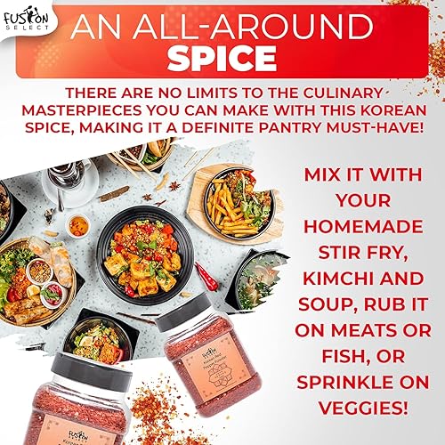 Miniatura 7 de Fusion Select Copos de chile rojo en polvo coreano prémium sin OMG, sin gluten, pimienta roja triturada, gochugaru prémium para condimentos Kimchi,