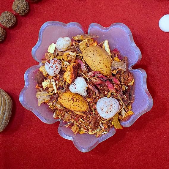 SATVIK 200 Gram Havan Samagri for Pooja |Hawan kund, Durga Puja, Home Pooja, Yagya,Diwali Hawan/Havan Yagya Shanti Hindu Pujan Rituals Home Mandir Religious Spiritual Prayers Pooja (200 Grams)