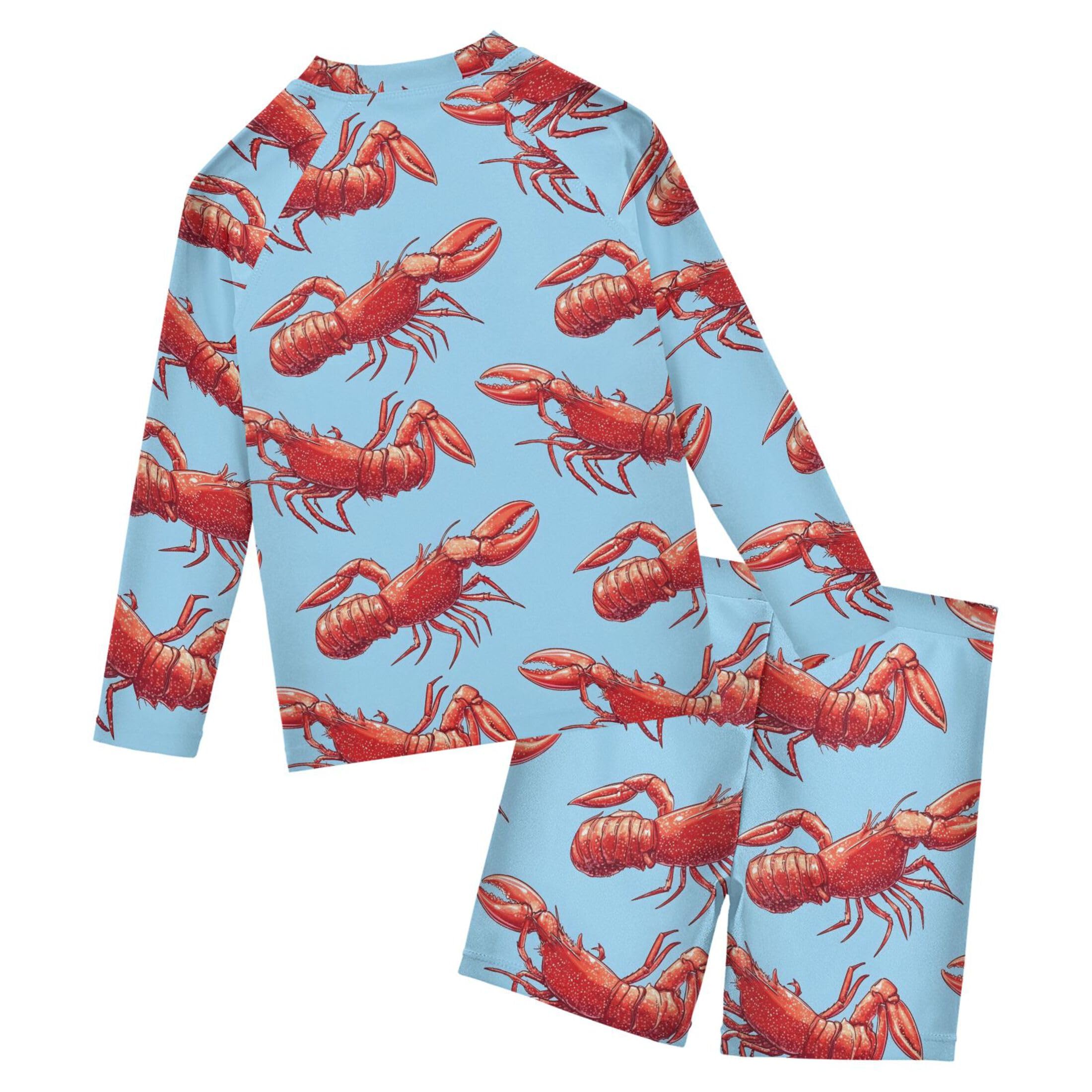 Crabfish Baby Boys' Toddler Long Sleeved Rashguard Swim Bathing Suit Set B0403662