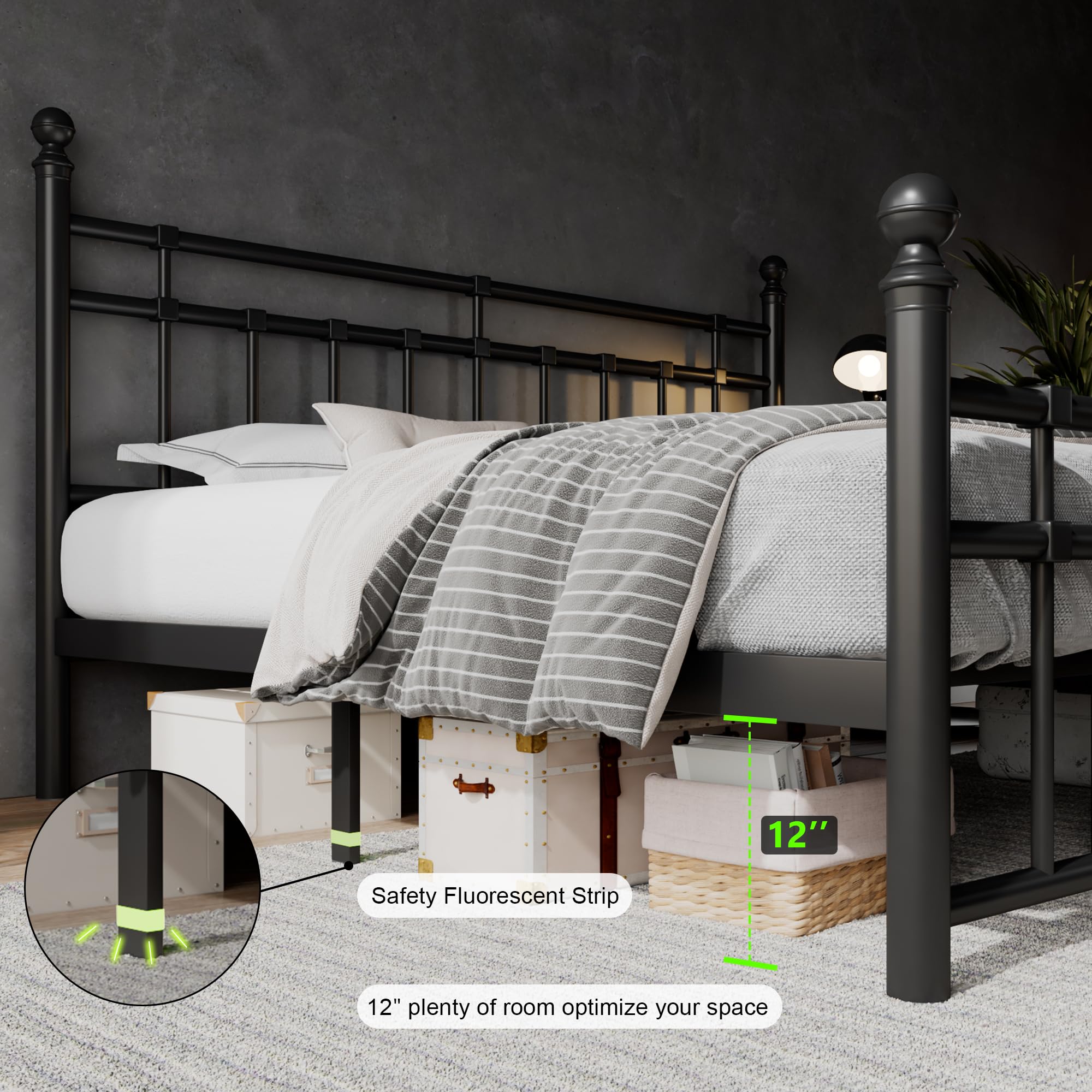 M*r様 バキュームベッド 鉄フレーム Amazon｜Feonase キングサイズメタルプラットフォームベッドフレーム