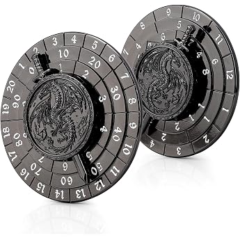 Haxtec 7-in-1 Metal Spinner Dice DND Gift for Players Black Dragon Spinner & Sword Pointer Replaces 7 Dice D4-D20 Unique D&D Gift Perfect for TTRPG Players