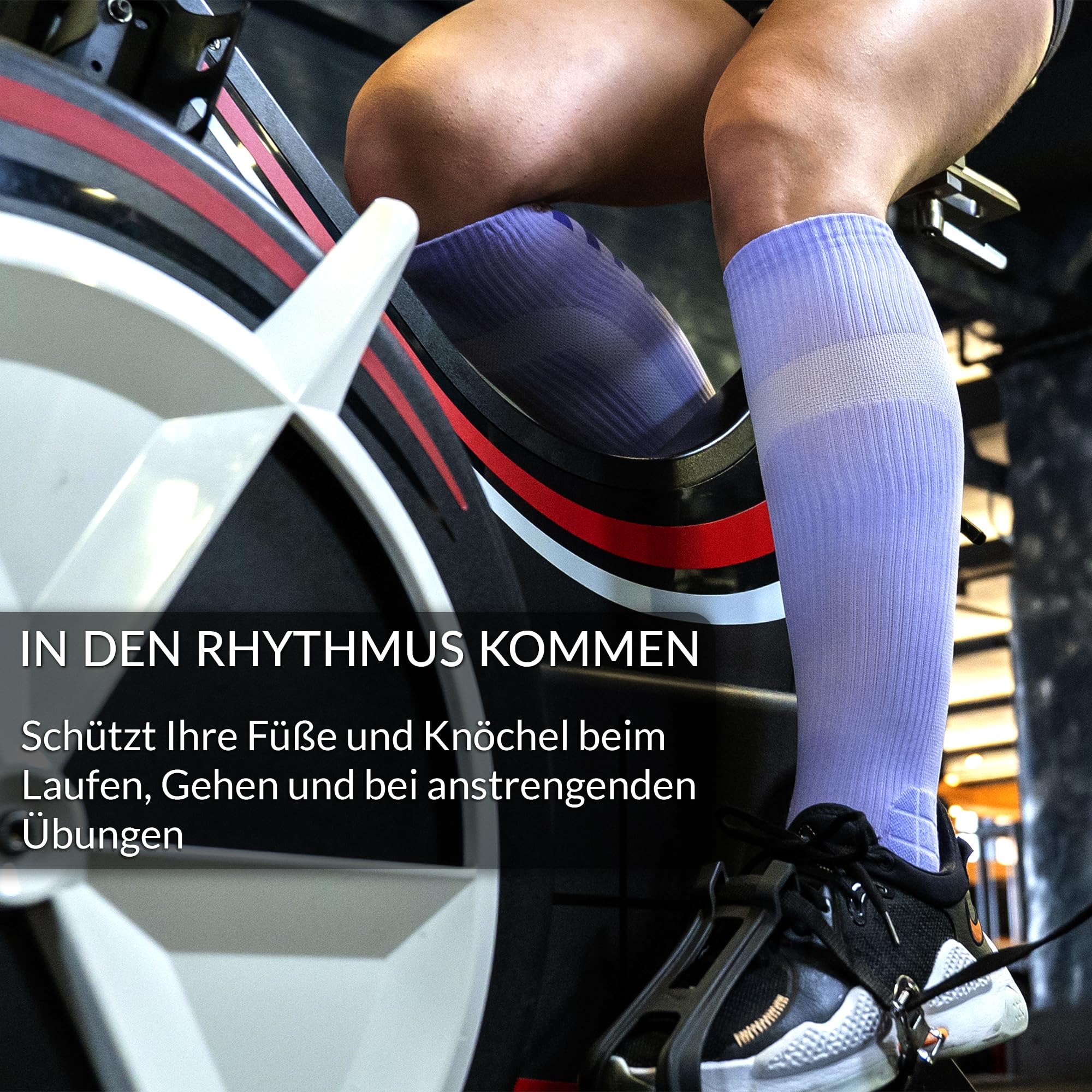 360 RELIEF Sport Kompressionsstrümpfe Damen und Herren - Abgestufte Kompressionssocken fur Laufen, Radfahren, Fitnessstudio, Reise, Flug - Atmungsaktiv Leichte Stützstrümpfe mit Wäschenetz