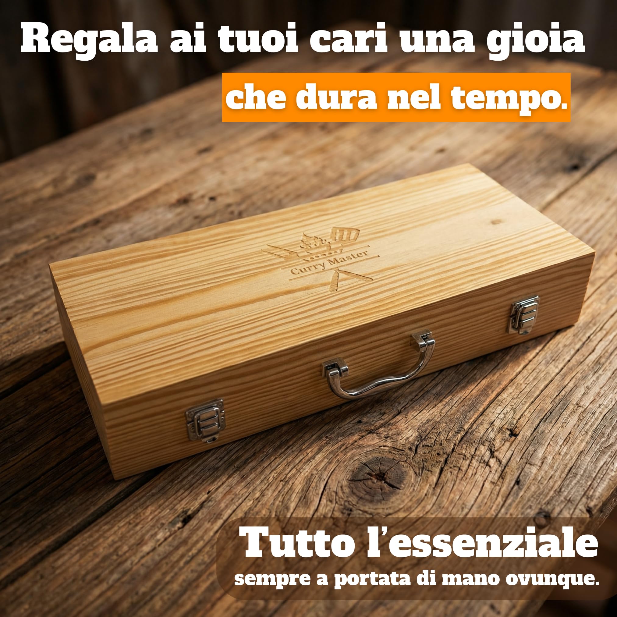 Set di attrezzi per barbecue da uomo, regalo – Set di utensili per barbecue in acciaio inox – Spatola e spazzola di pulizia 3 in 1 – Set da barbecue ideale come regalo per gli uomini