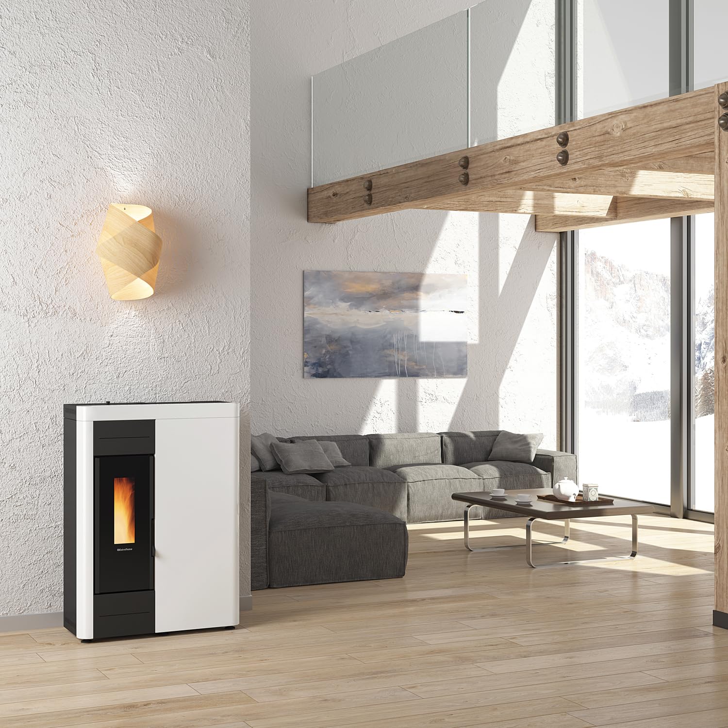 Nordica extraflame - termostufa a pellet 'virna' - bianco