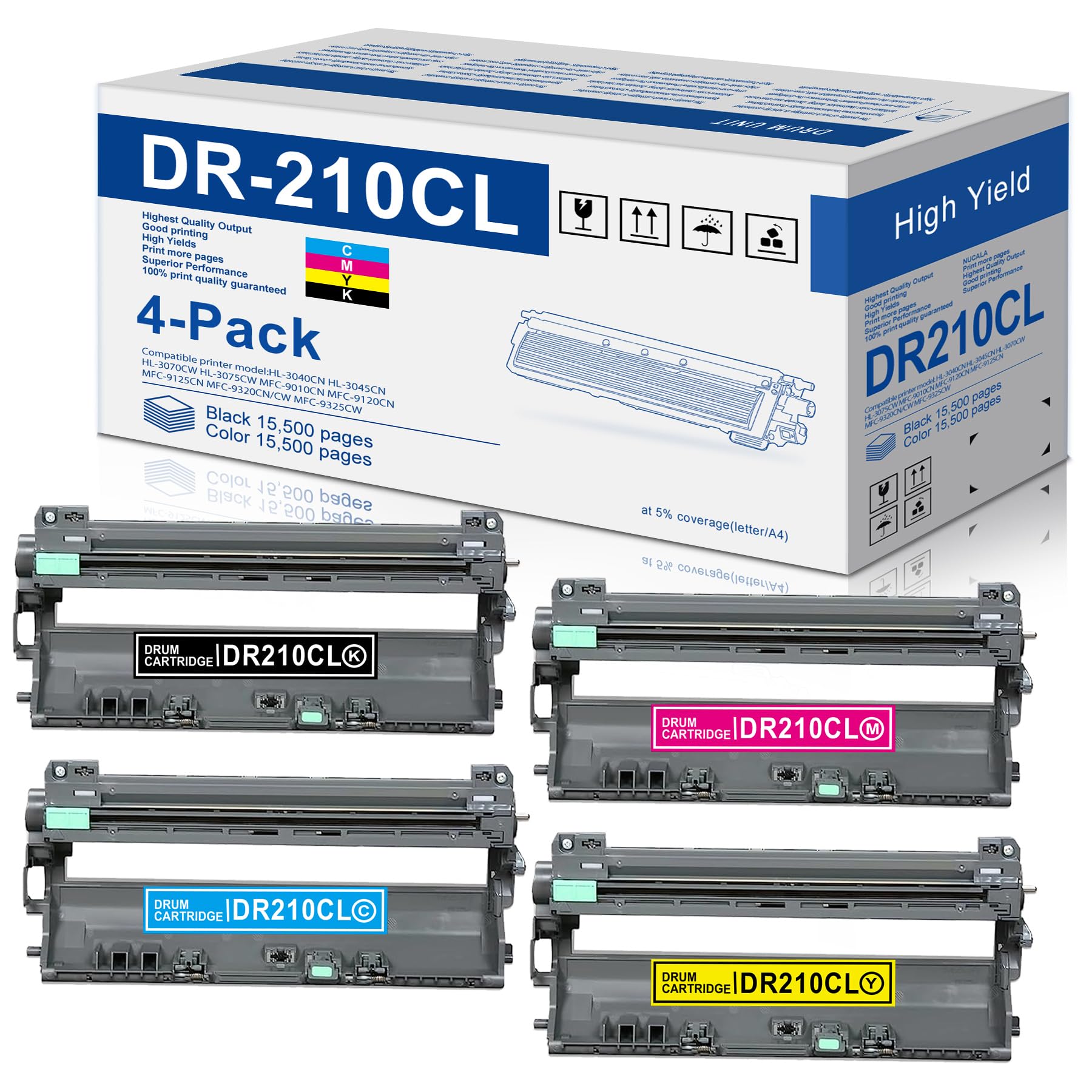 Lot De 4 Tambours Brother DR-230CL Originaux - Cyan, Magenta, Jaune Et Noir