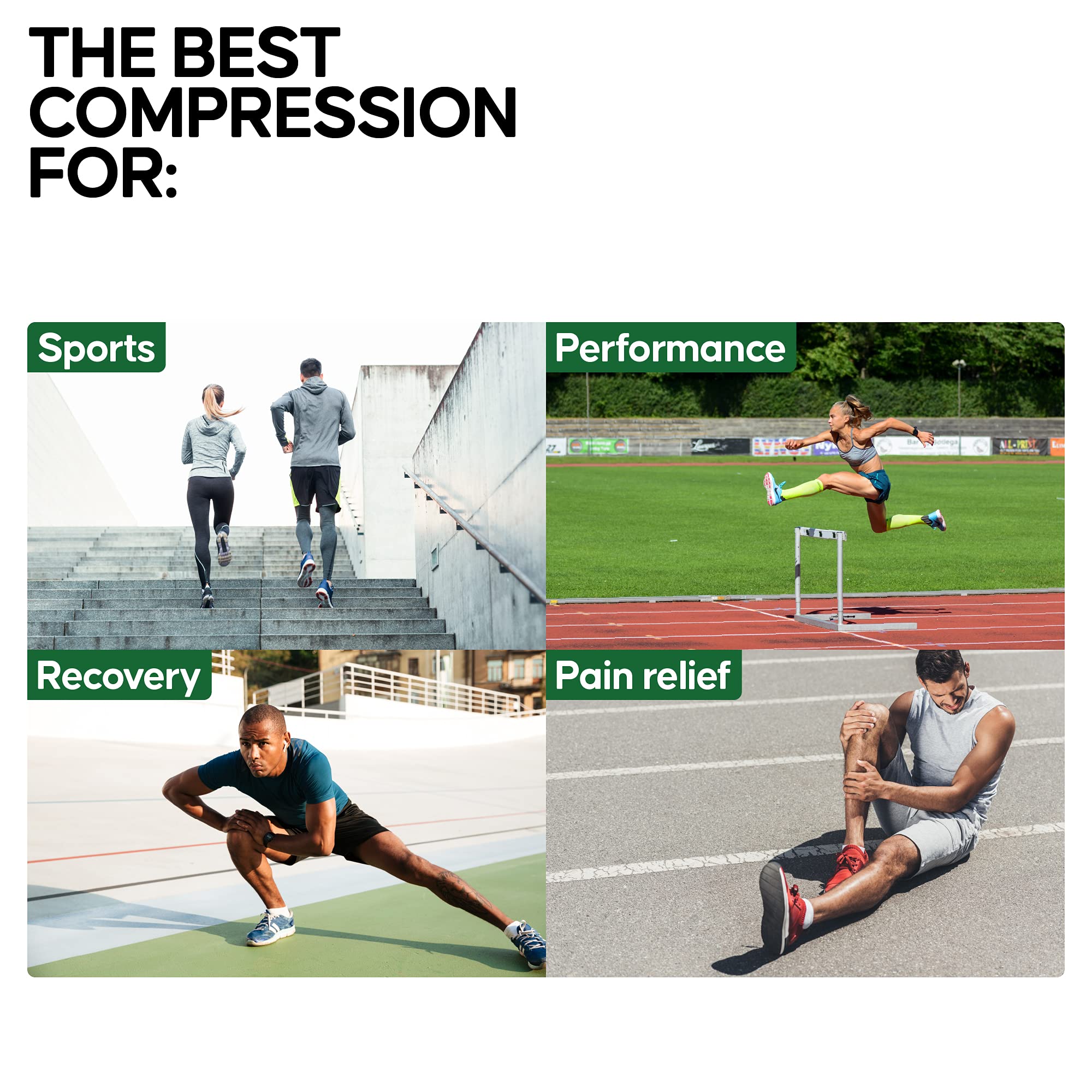 DANISH ENDURANCE Calze a Compressione Graduata 21-26 mmhg, Recupero, Viaggi, Sport, Uomo e Donna