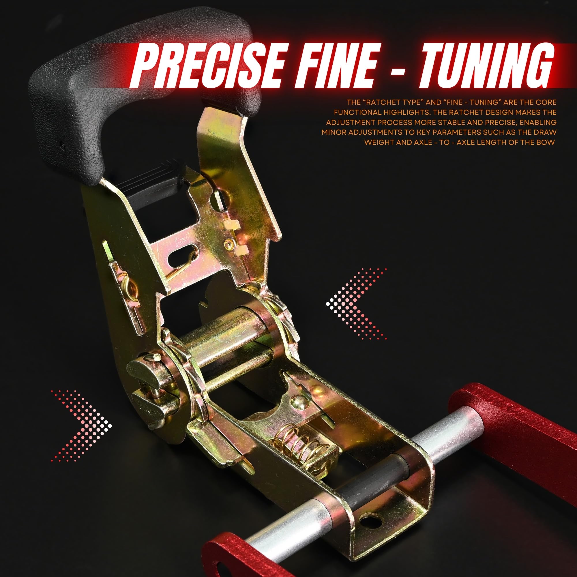 Prensa de arco, prensa de arco compuesta de tiro con arco, prensa de arco de mano de aleación de aluminio para arco compuesto y ballesta, herramienta de afinación fina tipo trinquete universal