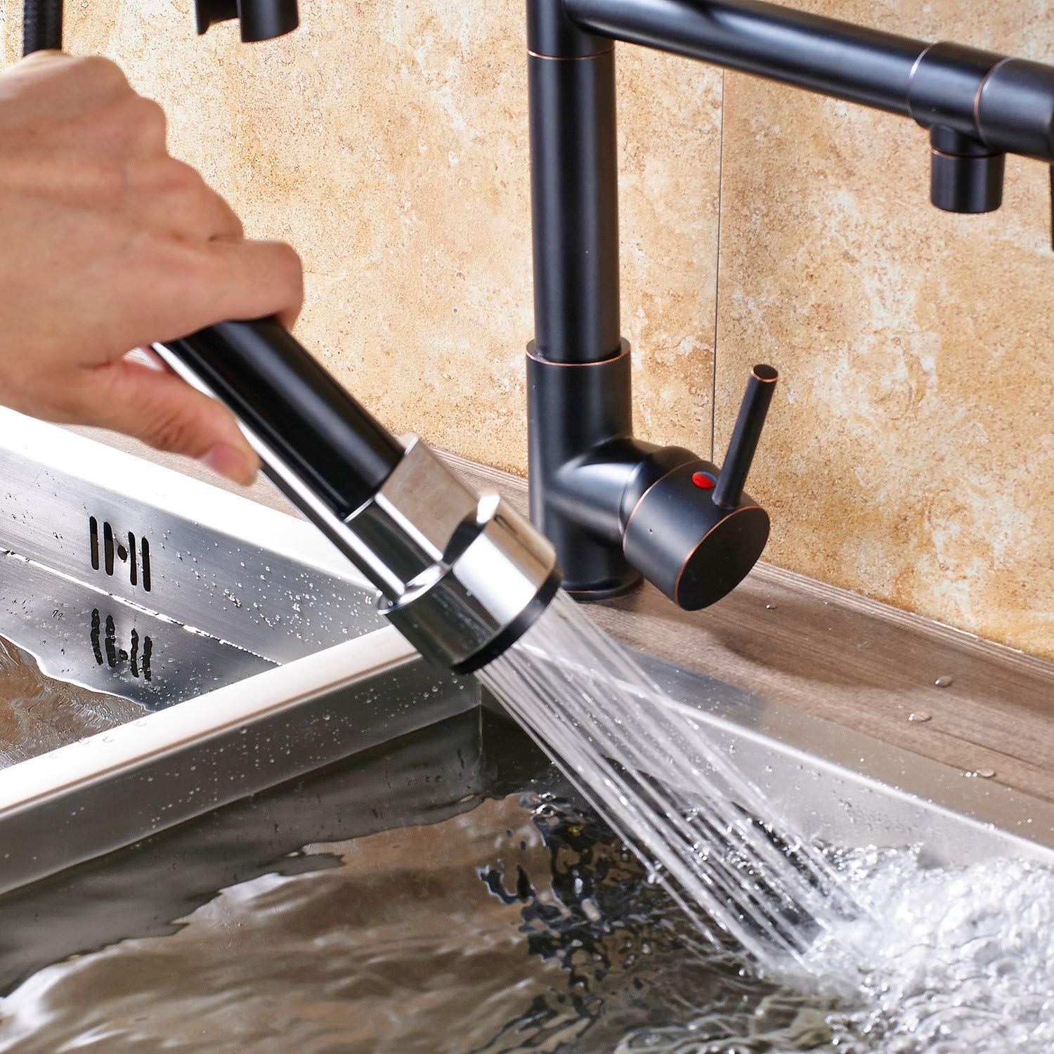 Gastro profesional – Grifo cocina grifo mezclador grifo ducha resorte