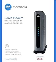 Vista 2 de Motorola MB8600 DOCSIS 3.1 Gig-Speed Cable Modem Plus 32x8 DOCSIS 3.0. Aprobado por Comcast Xfinity, Cox y más, gris (renovado)