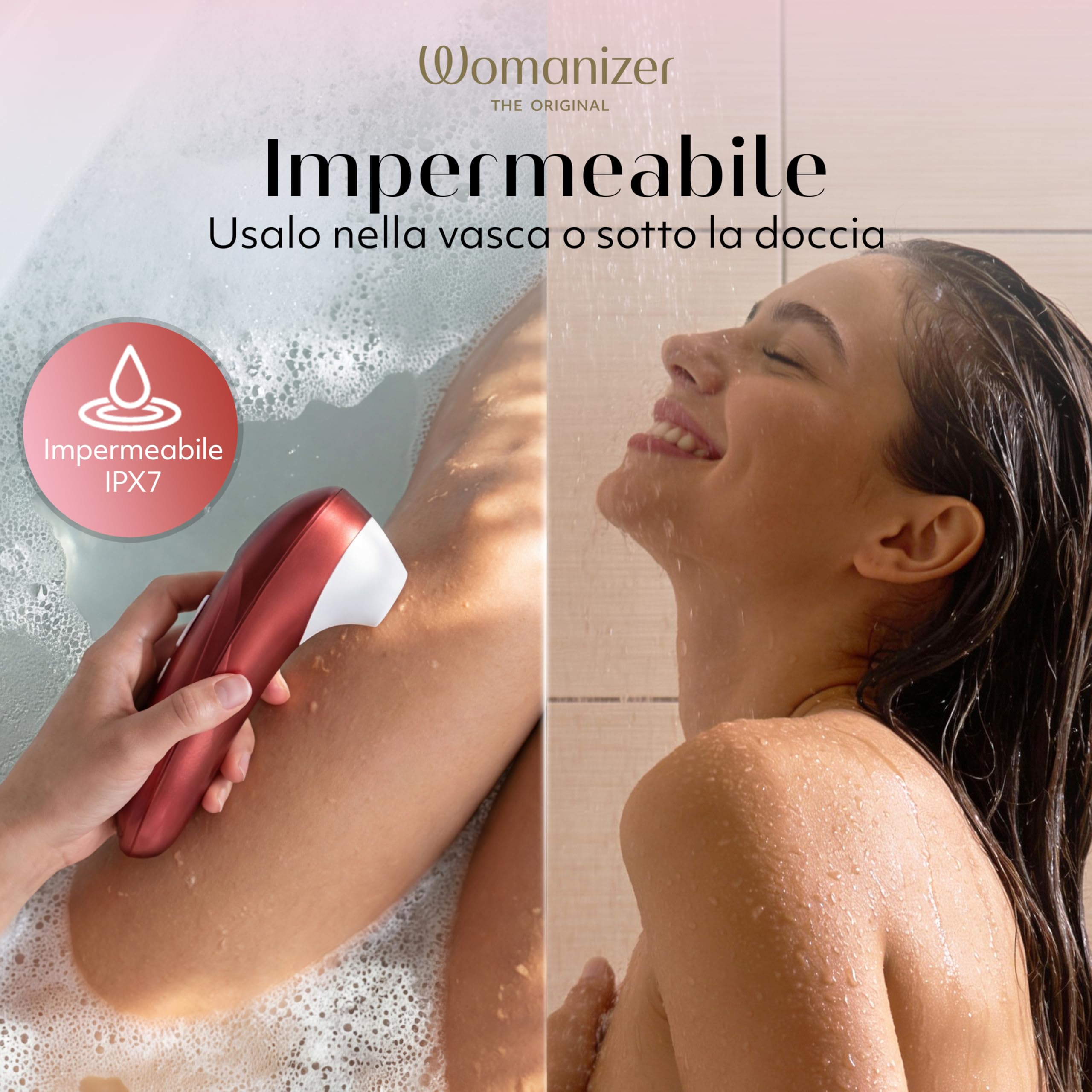 Womanizer Pro Succhia Clitoride Giocattolo per adulti | Vibratore per Donne & Coppie | Stimolatore Clitorideo 11 Velocità di Aspirazione | Massaggiatore Impermeabile per Stimolazione Intima | Rosso