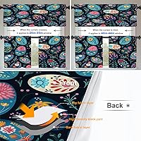 Vista 852 de Cenefas de cocina modernas con patrón de cobre marrón dorado para ventanas, cenefas opacas abstractas de marcas de arañazos y cortinas opacas