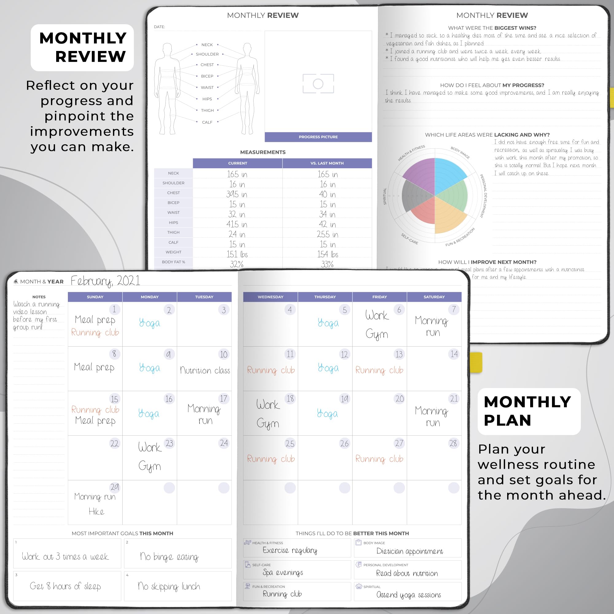 Clever Fox Fitness & Food Journal PRO, Daily Workout & Meal Planner for Women & Men, Exercise & Weight Loss Diary Notebook - Image 4